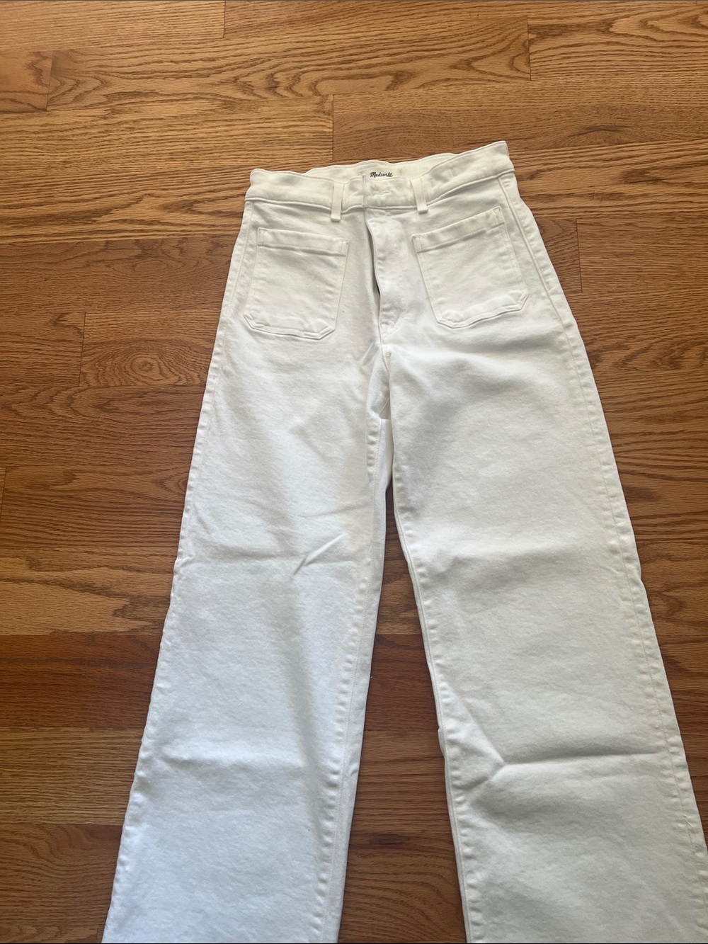 Madewell White High-Rise Wide Leg Jeans